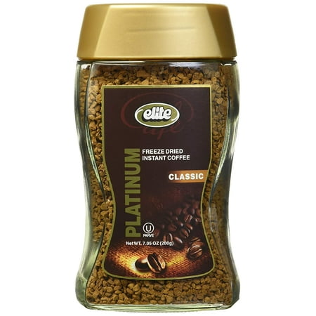 Elite Platinum Classic Freeze Dried Instant Coffee, 7 oz Jar