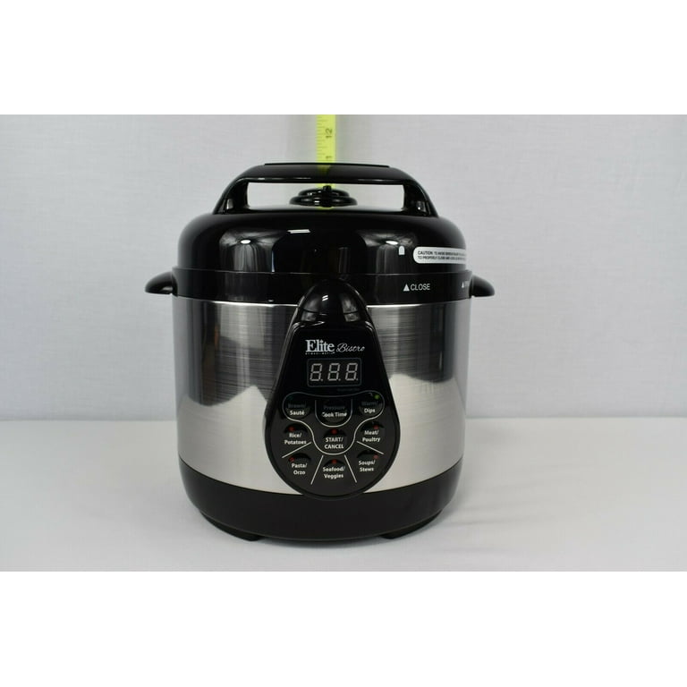 12 Qt. Black and Silver Electric Pressure Cooker with Automatic Shut-Off  and Keep Warm Setting