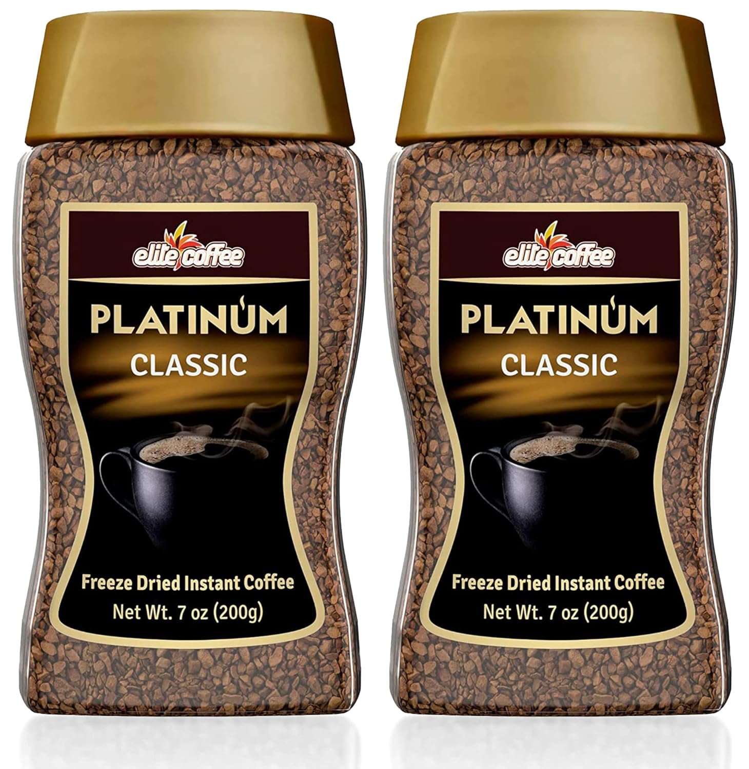 Elite Platinum Freeze Dried Instant Classic Coffee 7.5oz (2 Pack