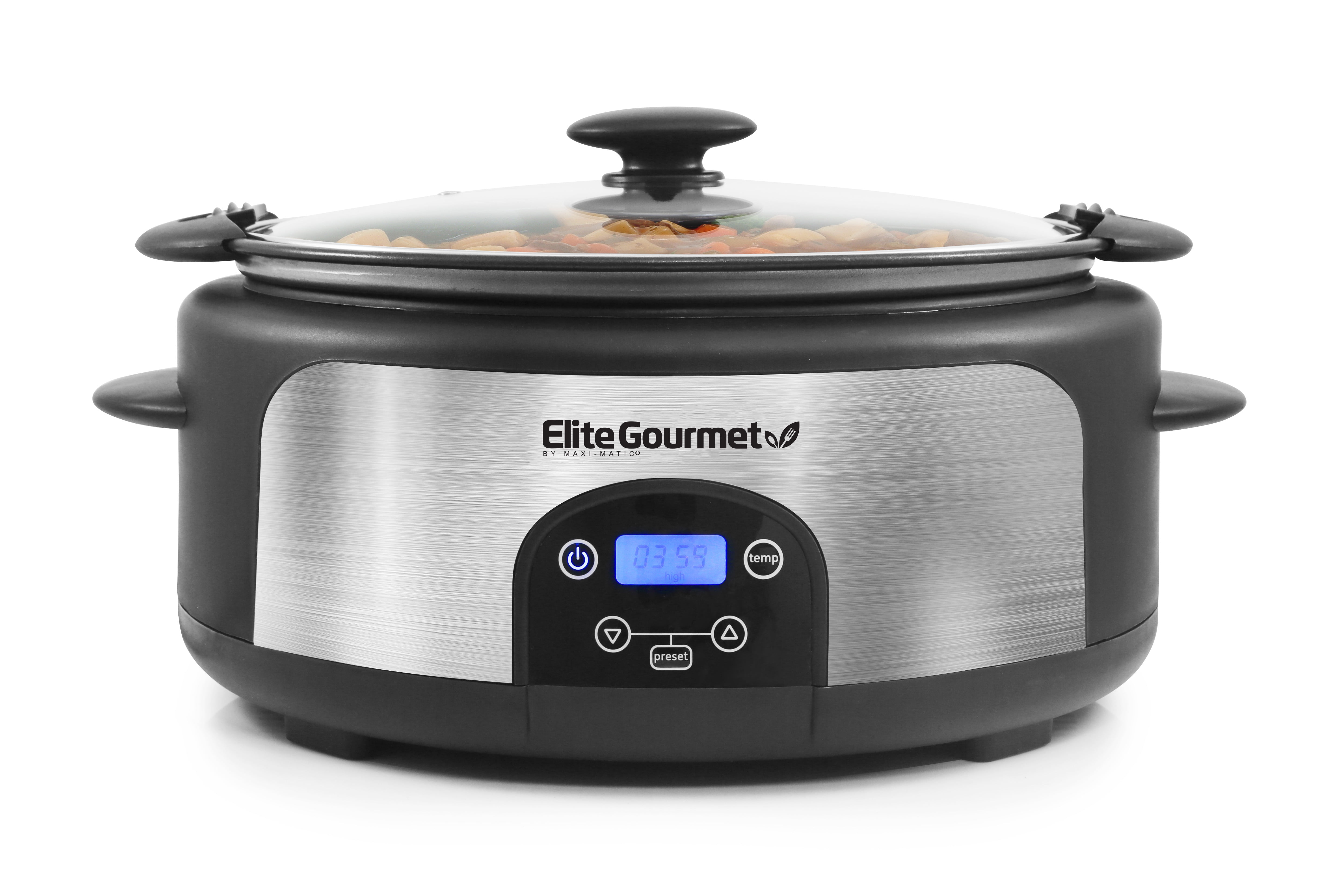 Elite Gourmet Gourmet 1.5 Qt. Stainless Steel Mini Slow Cooker MST
