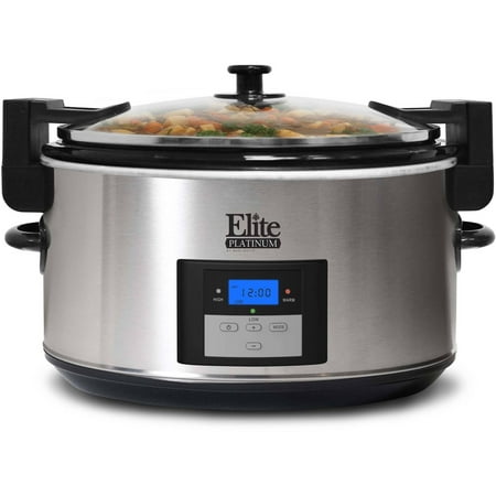 Elite Platinum MST-900VXD 8.5-Quart Stainless Steel Programmable Slow Cooker with Locking Lid