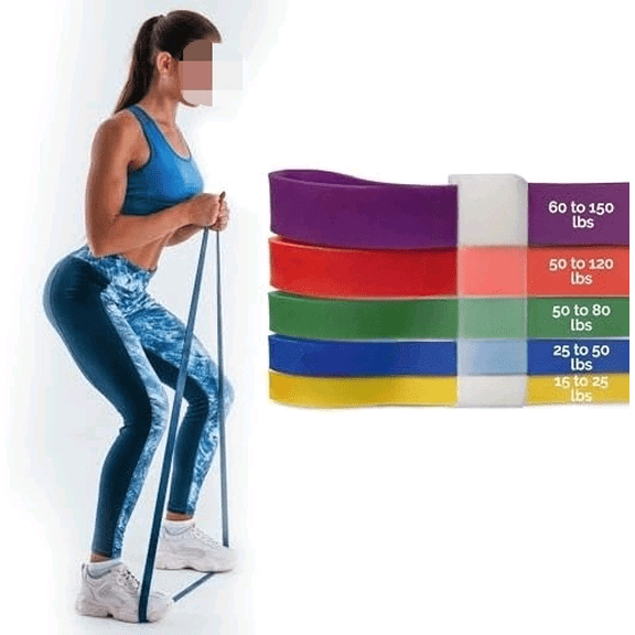 Elite Power Band, 15150 lbs Set of 5 Color-Coded Long Resistance Bands for Pull-Up Assistance, Exercise, Yoga, Strength Training, Leg Workouts, Home or Gym Use, for Men & Women
