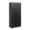 thumbnail image 1 of Elite Premium Home Storage Cabinet with Doors and Shelves, Black Storage Cabinet, Bathroom Cabinet, Pantry Cabinet with 5 Shelves 16" D x 32" W x 72" H, BSCR-1901-1, 1 of 11