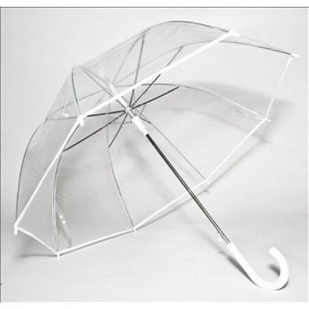 Elite Rain Frankford RAC-WH Auto-Open Clear Umbrella, White