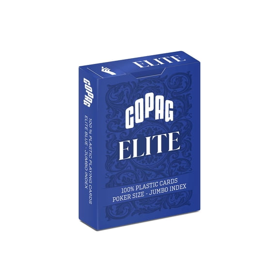 Elite Blue, Standard Size, Jumbo Index, 100% Plastic Playing Cards - Single Deck