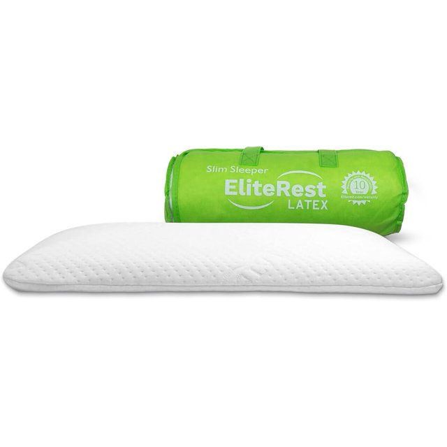 Elite Rest Slim Sleeper Thin Latex Pillow, a Thin and Low Profile