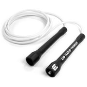 Elite SRS, Do Hard Things - Adjustable Jump Rope for Fitness - 6mm PVC White - Black Handles