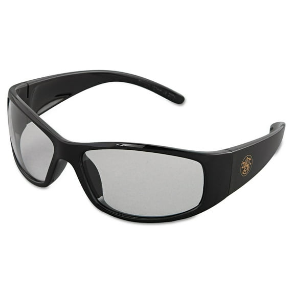 Elite Safety Glasses, Smoke Polycarbonate Lens, Uncoated, Black, Nylon | Bundle of 5 Pairs
