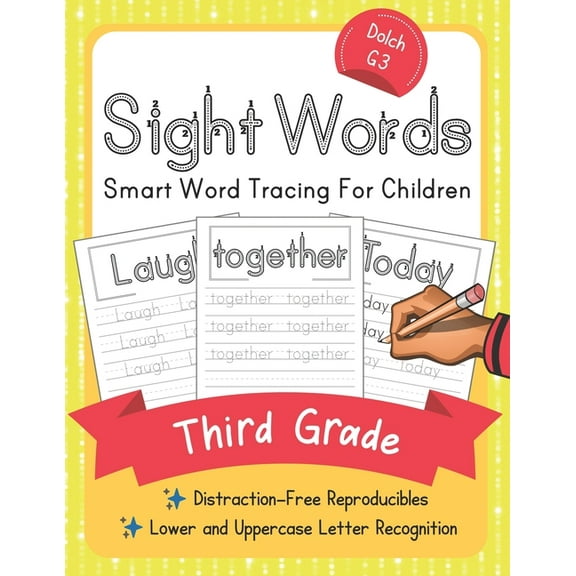 Elite Schooler Workbooks Dolch Third Grade Sight Words Smart Word Tracing for Children Distraction-Free Reproducible