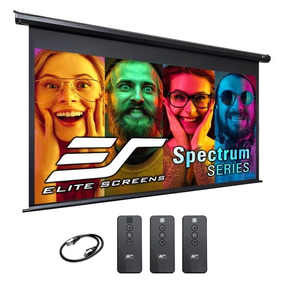 Elite Screens - Spectrum Electric Matte White Projector Screen, 105" Diag., IR/RF Remotes, Black Casing