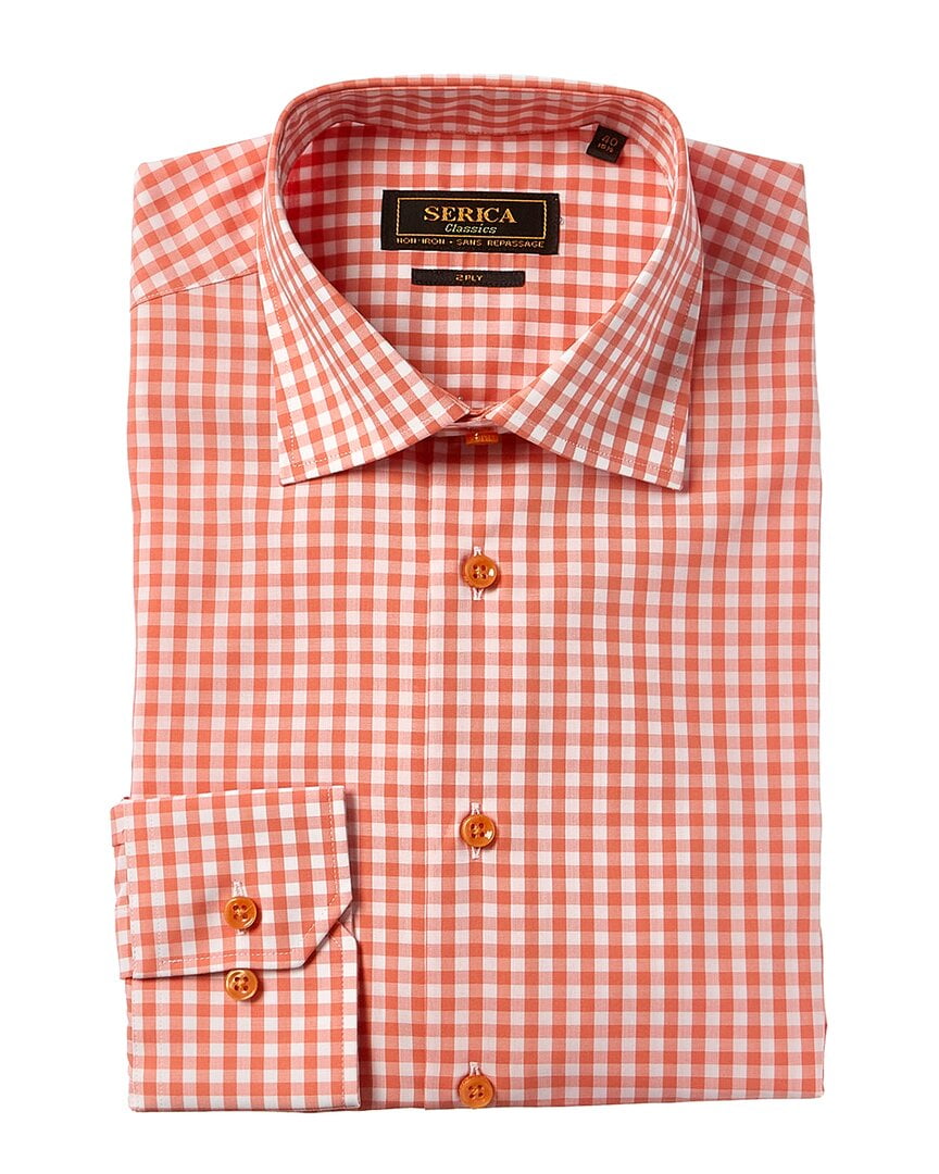 Elite Serica mens Classics Dress Shirt, 15.5, Orange