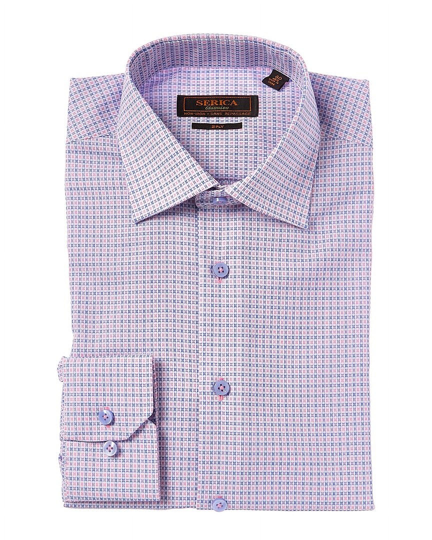 Elite Serica mens Classics Dress Shirt, 16, Pink