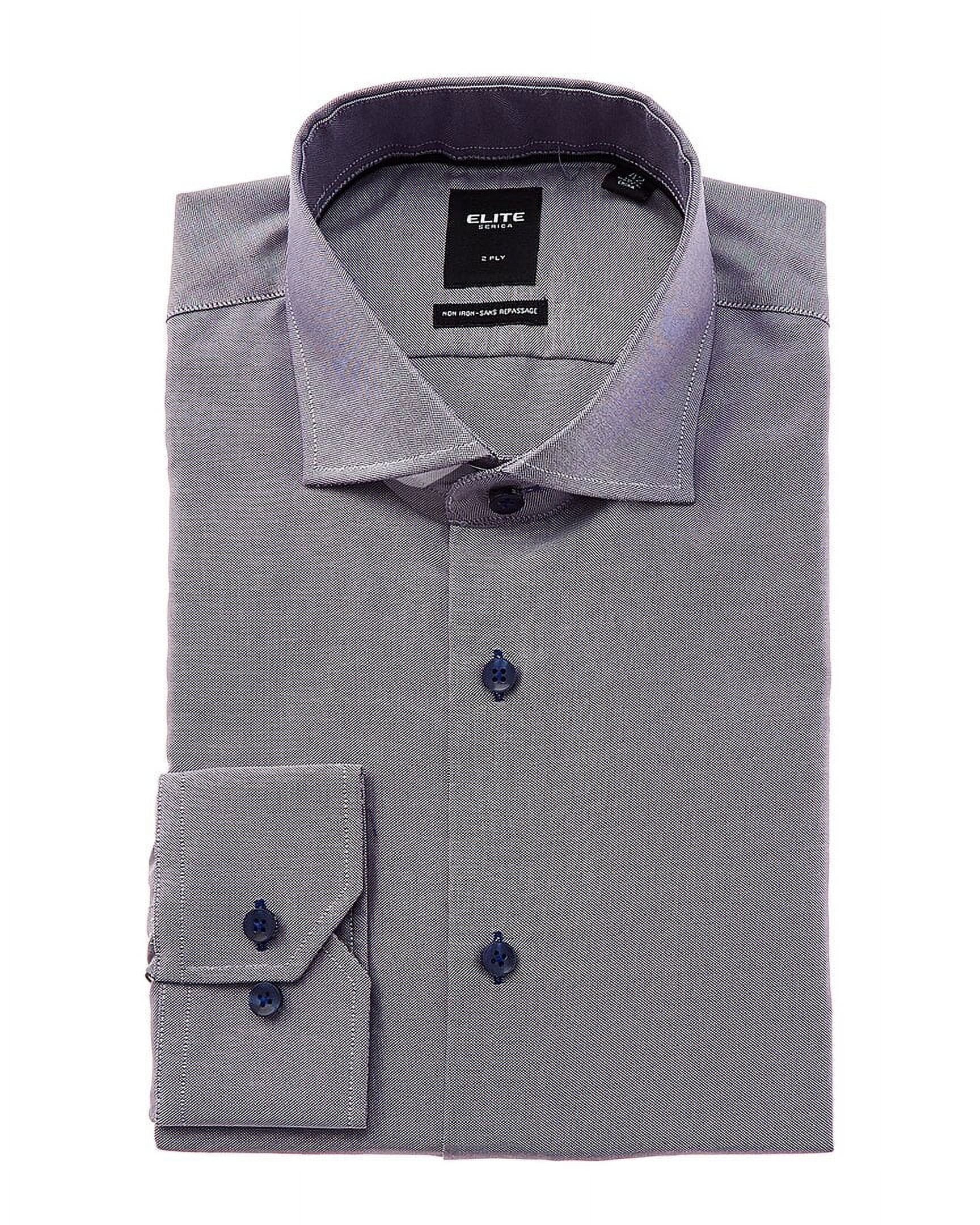 Elite Serica mens Trim Fit Dress Shirt, 17, Purple