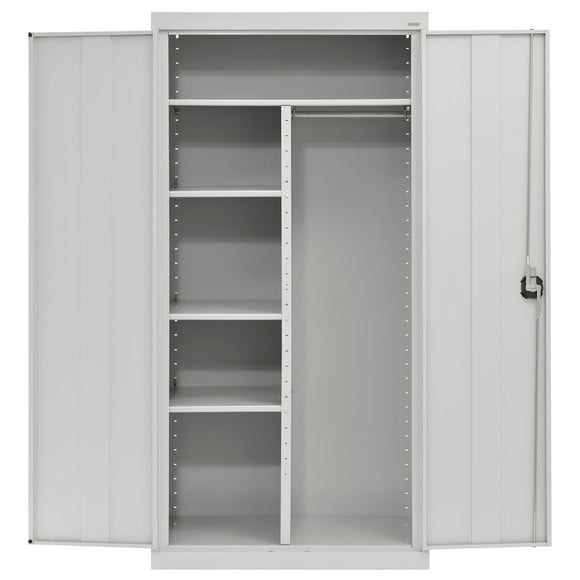 Elite Series Adjustable-Shelf Steel Combination Cabinet, 36"W x 24"D x 72"H, Dove Gray