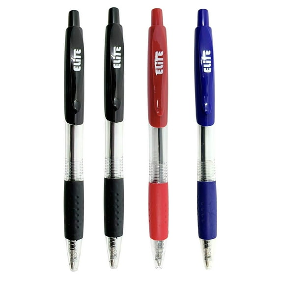 Elite Series Assorted Gel Ballpoint Pens  1.0mm Bold Bullet Tip: 4CT