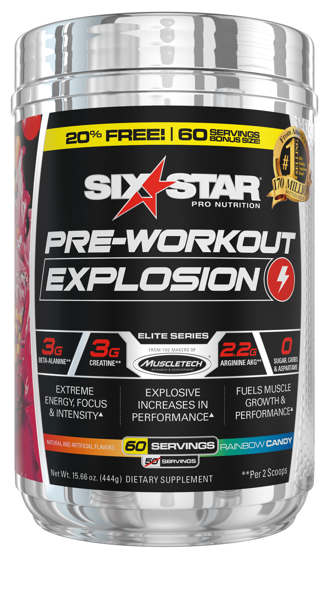 Elite Series Explosion Pre Workout Powder, Extreme Energy, Focus and