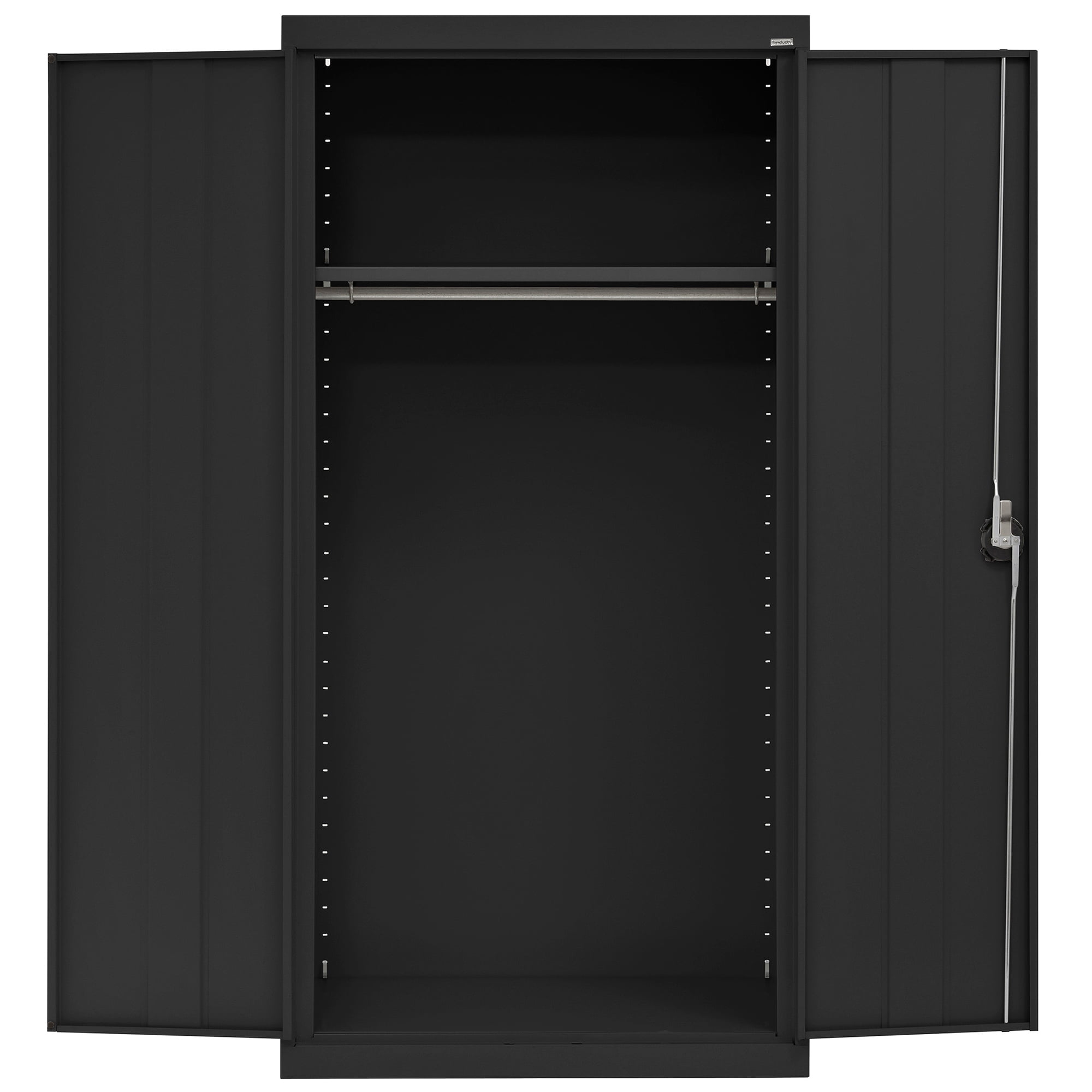 Elite Series Wardrobe Cabinet with Adjustable Shelf, 36"W x 24"D x 72"H, Black