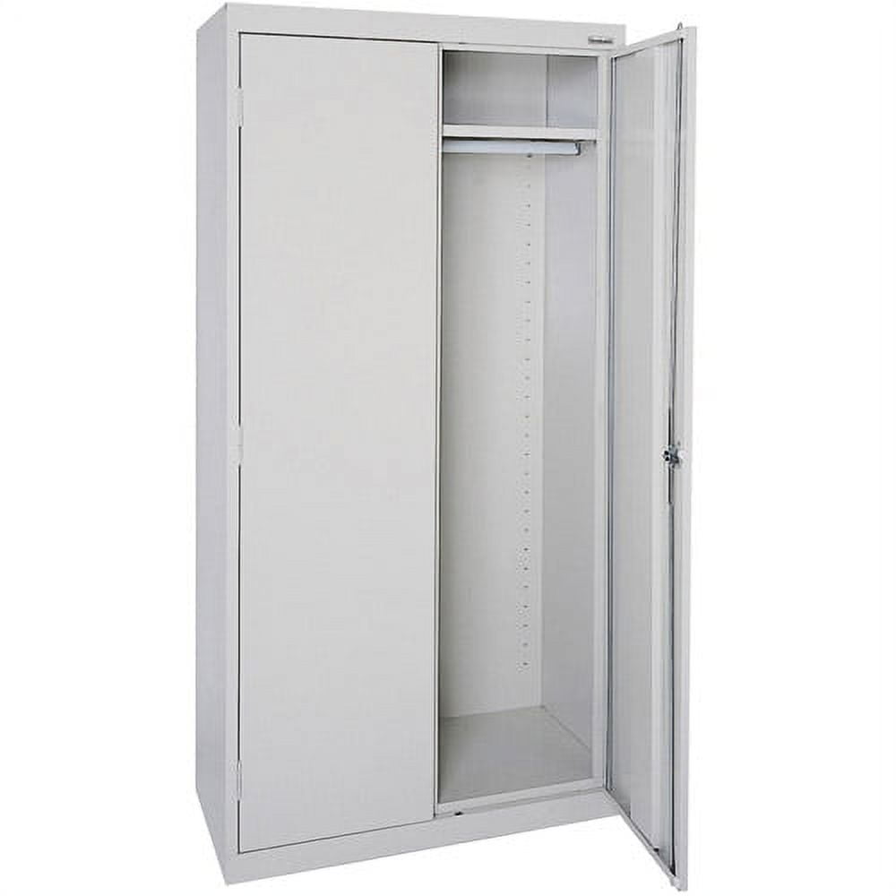 Dove Gray Heavy-Duty Steel Wardrobe Storage Cabinet, 72" H x 46" W