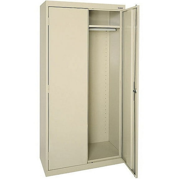 Elite Series Wardrobe Cabinet with Adjustable Shelf, 46"W x 24"D x 72"H, Putty