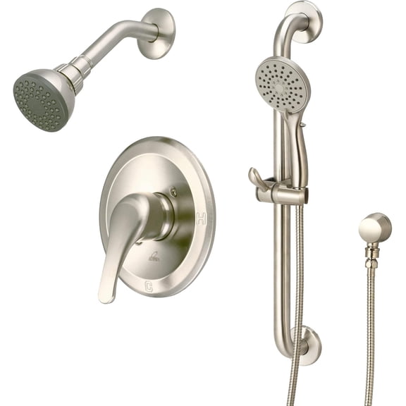 Elite Single Handle Shower Trim Set W/Handheld PVD Brushed Nickel
