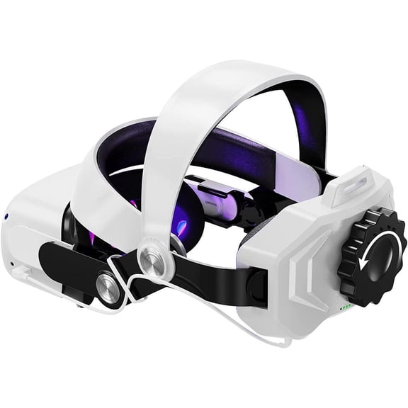Elite Strap with Battery for Meta / Oculus Quest 2 Head Strap, Breathable and Comfortable Skin-Friendly Pu Leather Ergonomic Design, 5200mAh Lightweight and Adjustable VR Headset Accessories