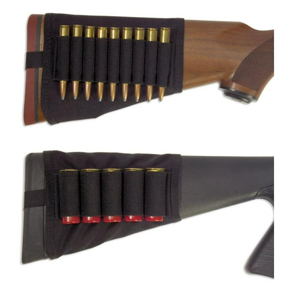 Elite Survival Systems Butt Stock Ammo Carrier, Shotgun, 5 Shells, Black