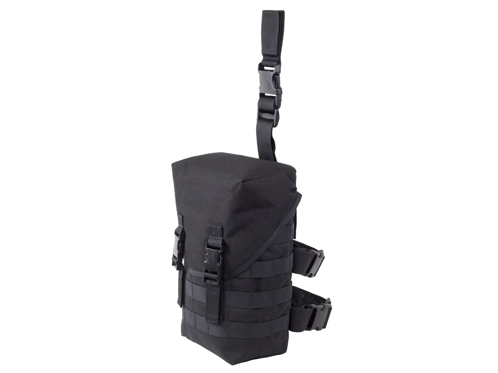 Elite Survival Systems Can-Ready Gas Mask Pouch, Thigh Carry, Black