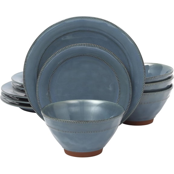 Elite Terranea Round Terracotta 12 Piece Dinnerware Set