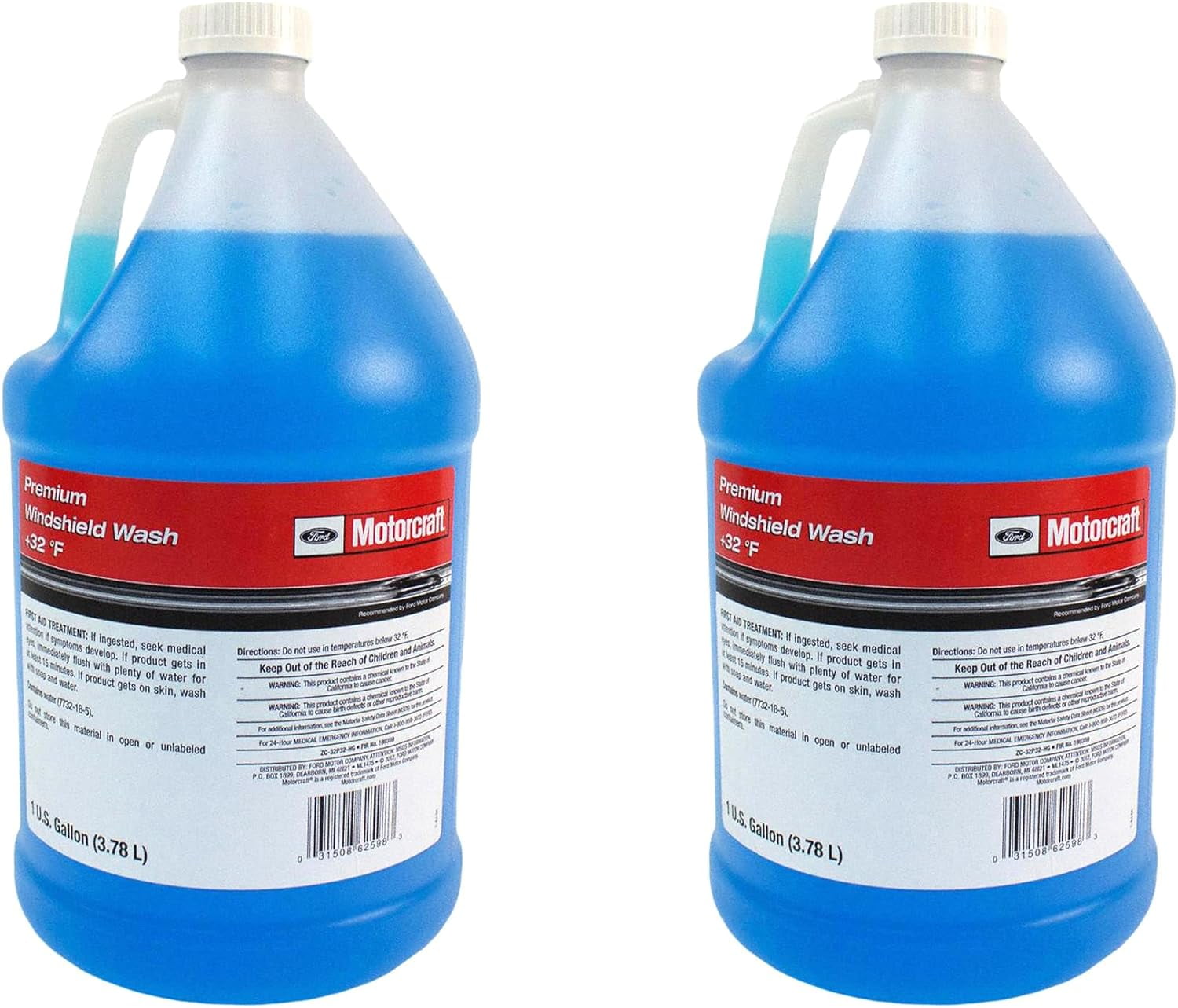 Elite Tool Center 2 Pack Ford Motorcraft ZC32M20EG -20 Degree Premium Windshield Washer Fluid 1 Gallon Jug