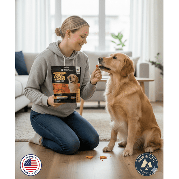 Elite Treats Sweet Potato Dog Treats 100% Sweet Potato Natural Grain-Free 6 oz. Bag
