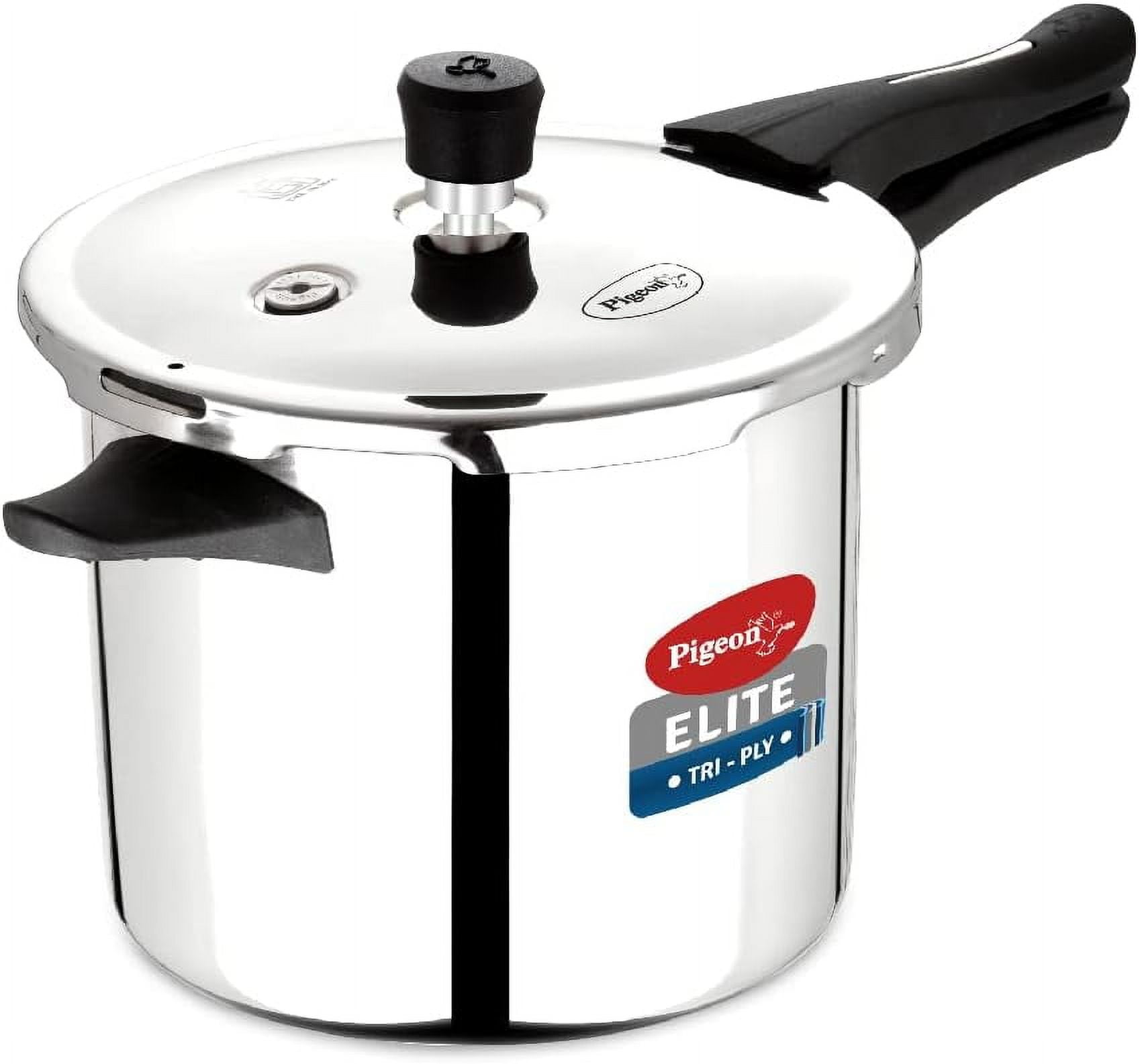 Elite Tri-Ply Stainless Steel Body Outer Lid Pressure Cooker Induction and Gas Stove Compatible 3 L - Silver
