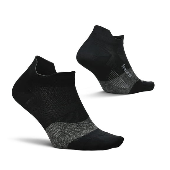 Feetures Elite Ultra Light Cushion Ankle Socks - Sport Sock with Targeted Compression - New Black, M (1 Pair)