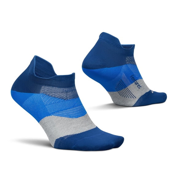 Feetures Elite Ultra Light Cushion Ankle Socks - Sport Sock with Targeted Compression - Navy Mist, M (1 Pair)