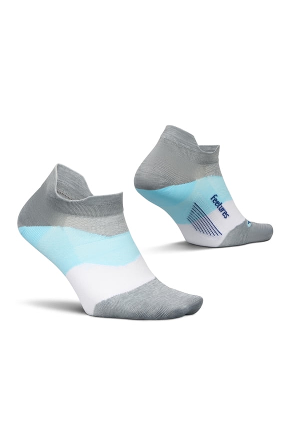 Feetures Elite Ultra Light Cushion Ankle Socks - Sport Sock with Targeted Compression - Gray Sky, M (1 Pair)