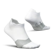 Feetures Elite Ultra Light Cushion Ankle Socks - Sport Sock with Targeted Compression - New White, L 1 Pair