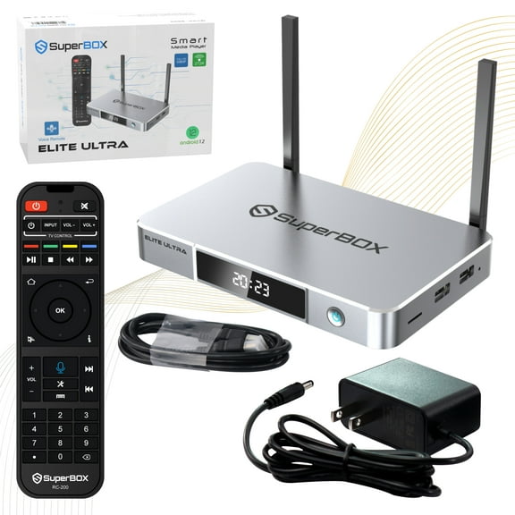 Elite Ultra Superbox for TV 2025 Fully Loaded, Wireless Voice Remote Included, 1000M Ethernet Port Super Box with Voice Remote, 4G RAM+128G ROM, 6K, Easy Setup Guide by Authorised Seller