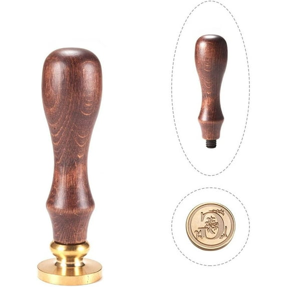 Wax Seal Stamp Vintage Retro Brass Head Wooden Handle Alphabet Letter G Initial Wax Classic Sealing Stamp