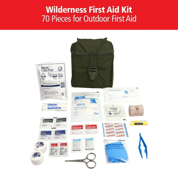 Elite Wilderness First Aid Kit, 70 Pieces – Comprehensive Emergency Survival Medical Supplies for Camping, Hiking, Backpacking, Car, Home, and Outdoor Adventures