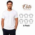 thumbnail image 1 of Elite by Cottmark Men’s Crew Neck Premium Soft T-Shirt, White, Size 4XL, 6-Pack, 1 of 10