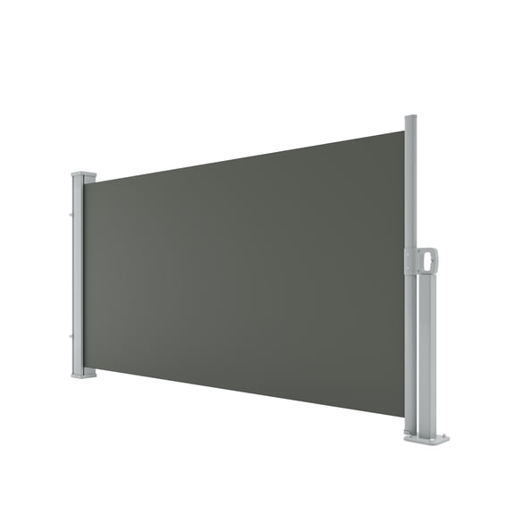 EliteEdge 6 ft x 11.5 ft Retractable Side Awning, Double Privacy Screen with Waterproof & UV-Proof Fabric, for Deck, Patio, Pool, Balcony, Outdoor Wind & Sun Protection, Grey