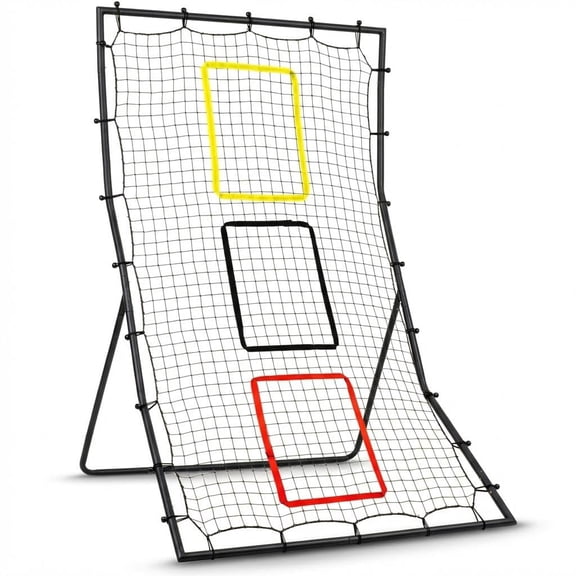 EliteEdge 6x4 ft Baseball Practice Net, Pitching & Fielding Rebounder with 3 Goal Zones, Portable Softball Training Aid for Solo and Team Use