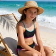 thumbnail image 1 of EliteGoogv Big Girls Two Pieces Swimsuits s Spaghetti Straps Bikini Sets Color Block Stretchy Bathing Suit Vacation Swimsuit Swimwear For Girls,Black1,11-12Y, 1 of 4