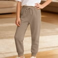 thumbnail image 1 of EliteGoogv Boys Fleece Joggers With Pockets Warm Soft Athletic Sweatpants For Kids School Travel Outdoor Casual Sportswear Pants Khaki 11-12 Years, 1 of 8