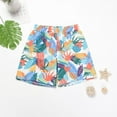 thumbnail image 1 of EliteGoogv Boys Swim Trunks Printed Elastic Waist Drawstring Quick Dry Beach Vacation Swimming Shorts Summer Casual Bathing Suit,Light Blue,110, 1 of 6