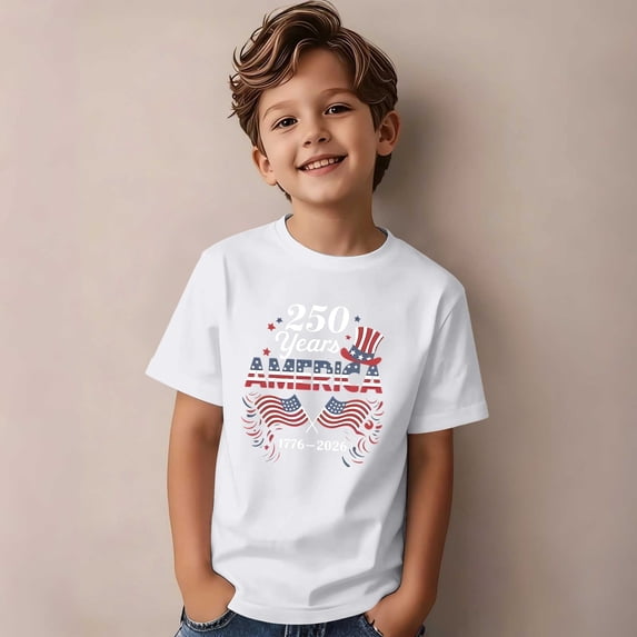 EliteGoogv Boys T Shirts Crew Neck Short Sleeve Graphic Tees For Boys Stretchy Dailywear T Shirts Holiday Fall Summer Tee Tops White 8-9 Years