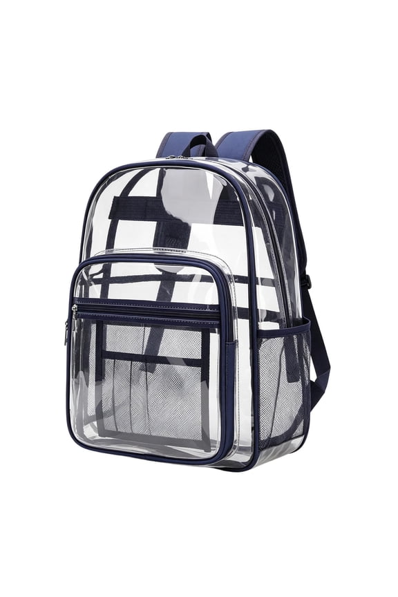 Clear Backpacks For Women Transparent Design Women Clear Backpacks Large Capacity Roomy Compartments Travel Backpacks Comfortable Padded Straps Daily Backpacks Blue