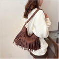 thumbnail image 1 of EliteGoogv Crossbody Bags For Women Sleek Tassel Fringe Adjustable Strap Womens Crossbody Bags Shoulder Satchel Bags Spacious Main Compartment Casual Handbags Coffee, 1 of 4