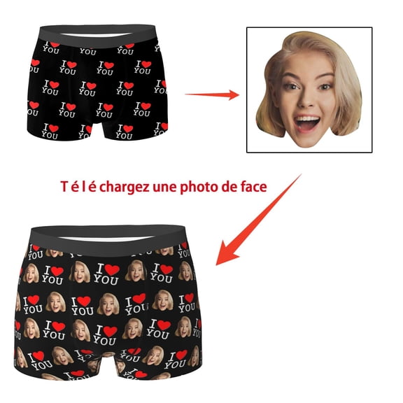 EliteGoogv Custom Face Boxer Briefs Shorts Underwear With Photo Picture For Men Valentine'S Birthday Men’S Underwear Watermelon Red XL