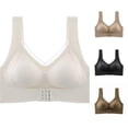 thumbnail image 1 of EliteGoogv Front Closure Bras For Women Racerback Bras For Women Seamless Lightweight Adjustable Straps Womens Bras Supportive Everyday Bras For Women White L, 1 of 5