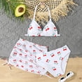thumbnail image 1 of EliteGoogv Girls 3 Piece Swimsuit Bikini Set With Swim Cap Kids Bathing Suit Summer Beach Pool Swimwear Red, 1 of 6
